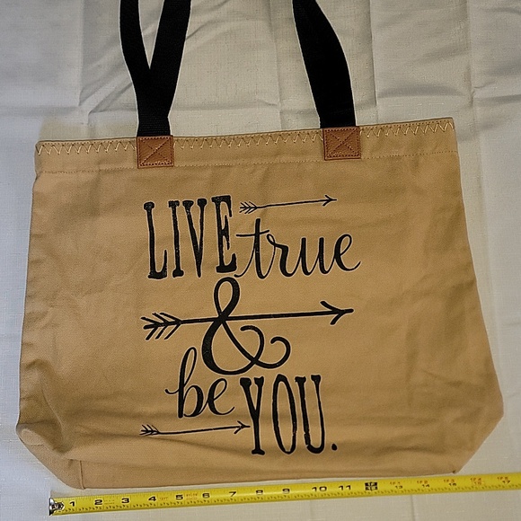 NIP Thirty-One "Be True and Be You" soft canvas Wander Tote - Picture 4 of 14